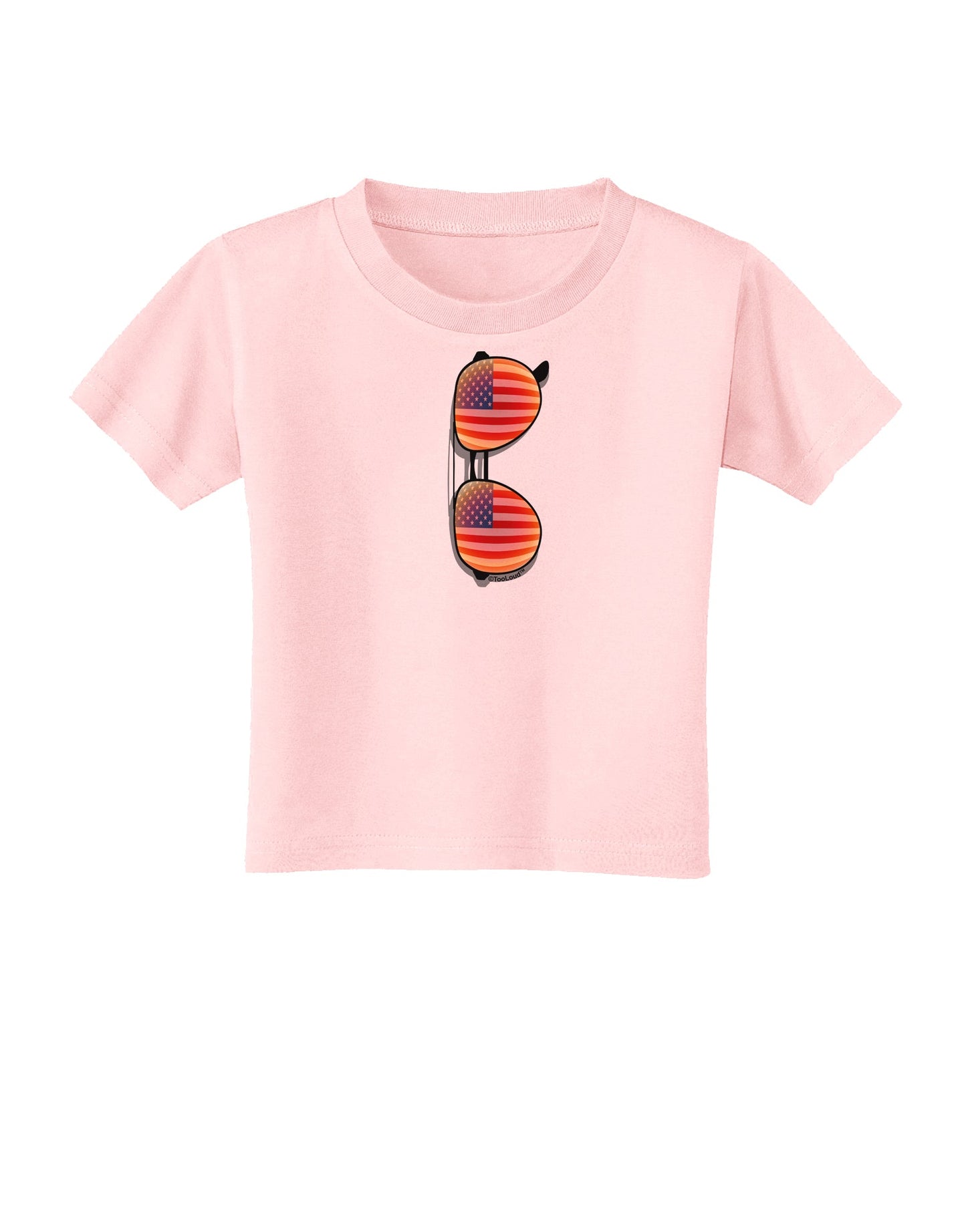 Red American Flag Aviator Sunglasses Toddler T-Shirt-Toddler T-Shirt-TooLoud-Light-Pink-2T-Davson Sales