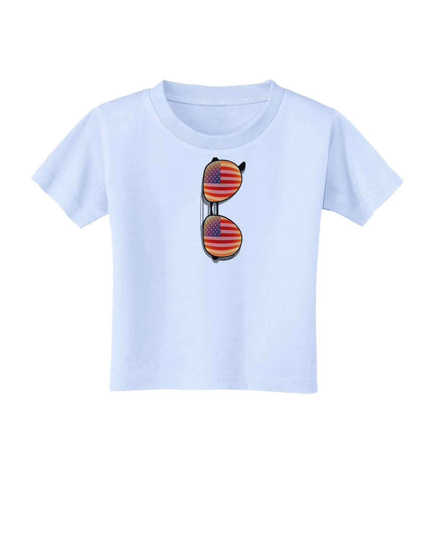 Red American Flag Aviator Sunglasses Toddler T-Shirt-Toddler T-Shirt-TooLoud-Light-Blue-2T-Davson Sales