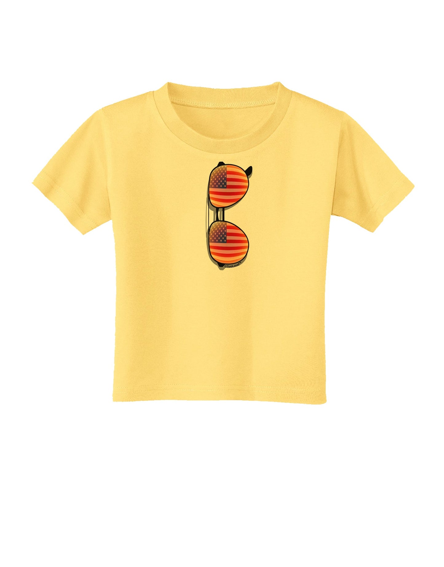 Red American Flag Aviator Sunglasses Toddler T-Shirt-Toddler T-Shirt-TooLoud-Daffodil-Yellow-2T-Davson Sales