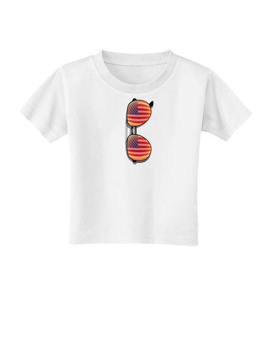 Red American Flag Aviator Sunglasses Toddler T-Shirt-Toddler T-Shirt-TooLoud-White-2T-Davson Sales