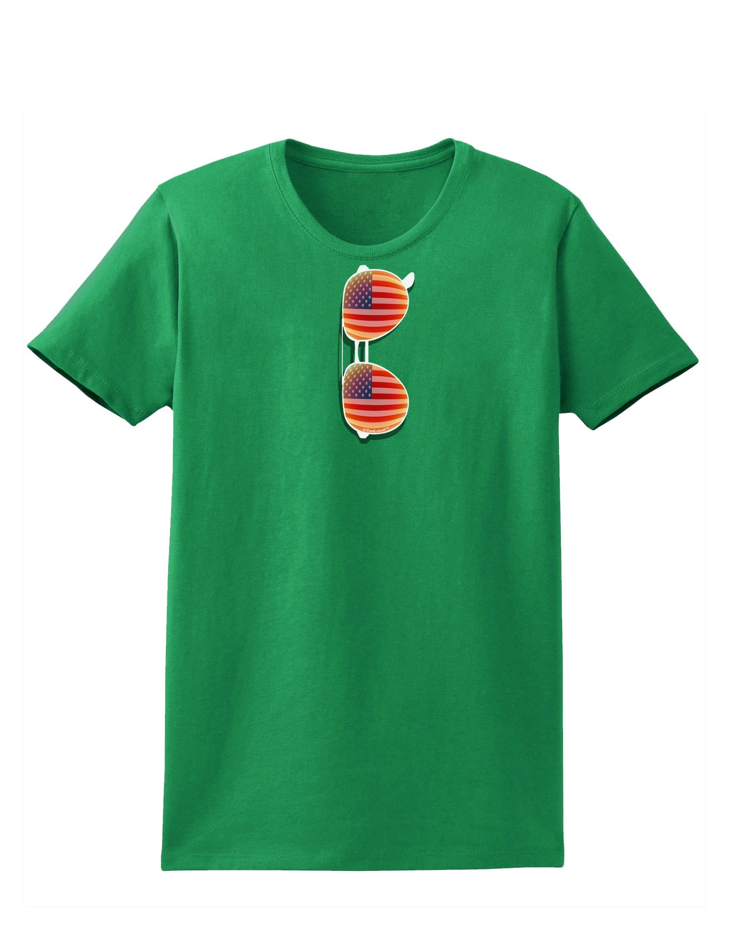 Red American Flag Aviator Sunglasses Womens Dark T-Shirt-TooLoud-Kelly-Green-X-Small-Davson Sales