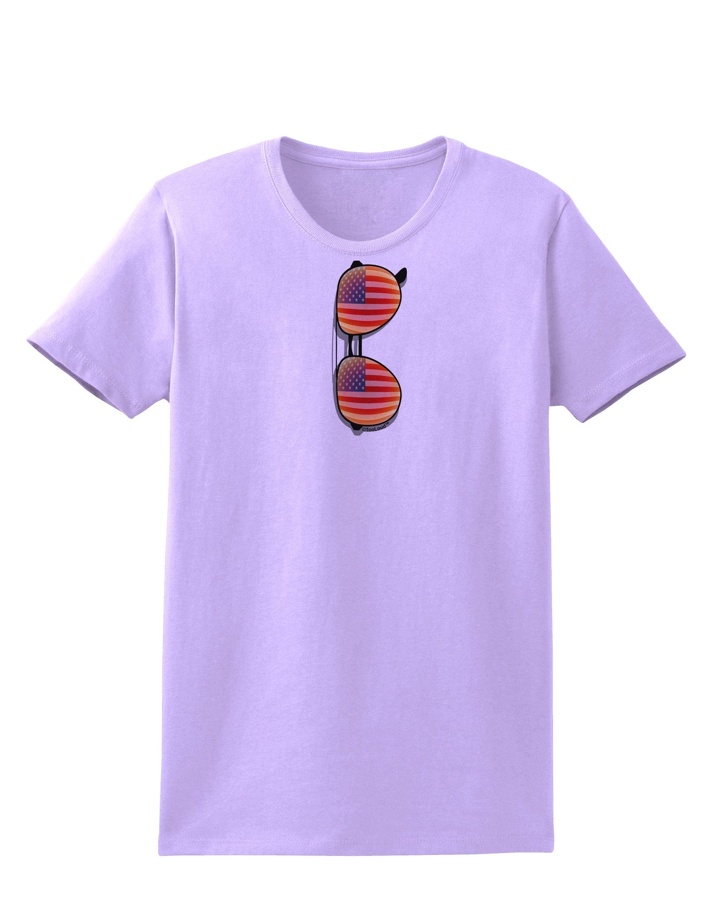 Red American Flag Aviator Sunglasses Womens T-Shirt-Womens T-Shirt-TooLoud-Lavender-X-Small-Davson Sales