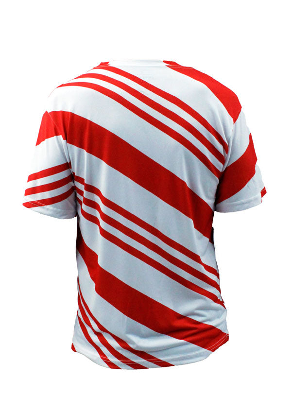 Red Candy Cane Unisex Sub Tee Christmas T-Shirt Dual Sided All Over Print