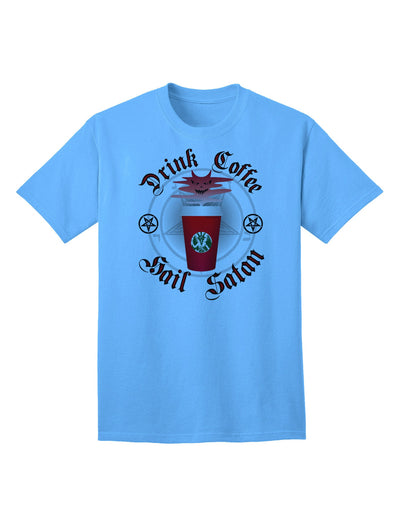 Red Cup Drink Coffee Hail Satan Adult T-Shirt-Mens T-Shirt-TooLoud-Aquatic-Blue-Small-Davson Sales