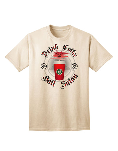 Red Cup Drink Coffee Hail Satan Adult T-Shirt-Mens T-Shirt-TooLoud-Natural-Small-Davson Sales