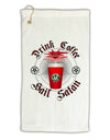 Red Cup Drink Coffee Hail Satan Micro Terry Gromet Golf Towel 16 x 25 inch by TooLoud-Golf Towel-TooLoud-White-Davson Sales