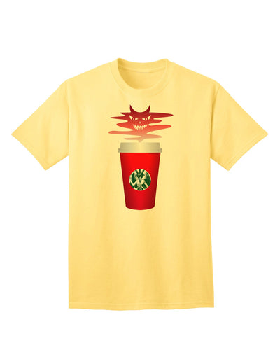 Red Cup Satan Coffee Adult T-Shirt-Mens T-Shirt-TooLoud-Yellow-Small-Davson Sales