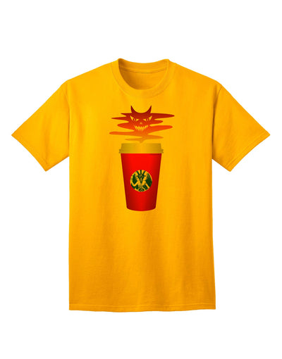 Red Cup Satan Coffee Adult T-Shirt-Mens T-Shirt-TooLoud-Gold-Small-Davson Sales