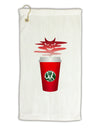 Red Cup Satan Coffee Micro Terry Gromet Golf Towel 16 x 25 inch by TooLoud-Golf Towel-TooLoud-White-Davson Sales