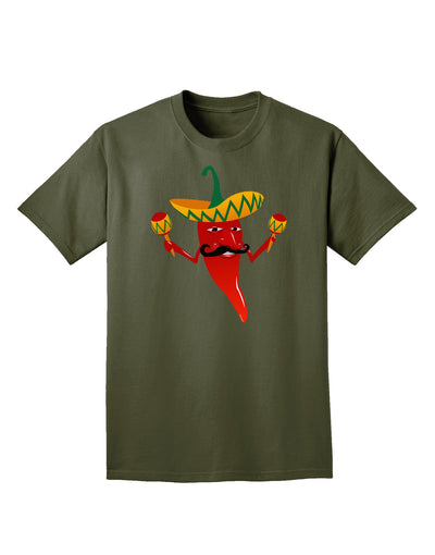 Red Hot Mexican Chili Pepper Adult Dark T-Shirt-Mens T-Shirt-TooLoud-Military-Green-Small-Davson Sales