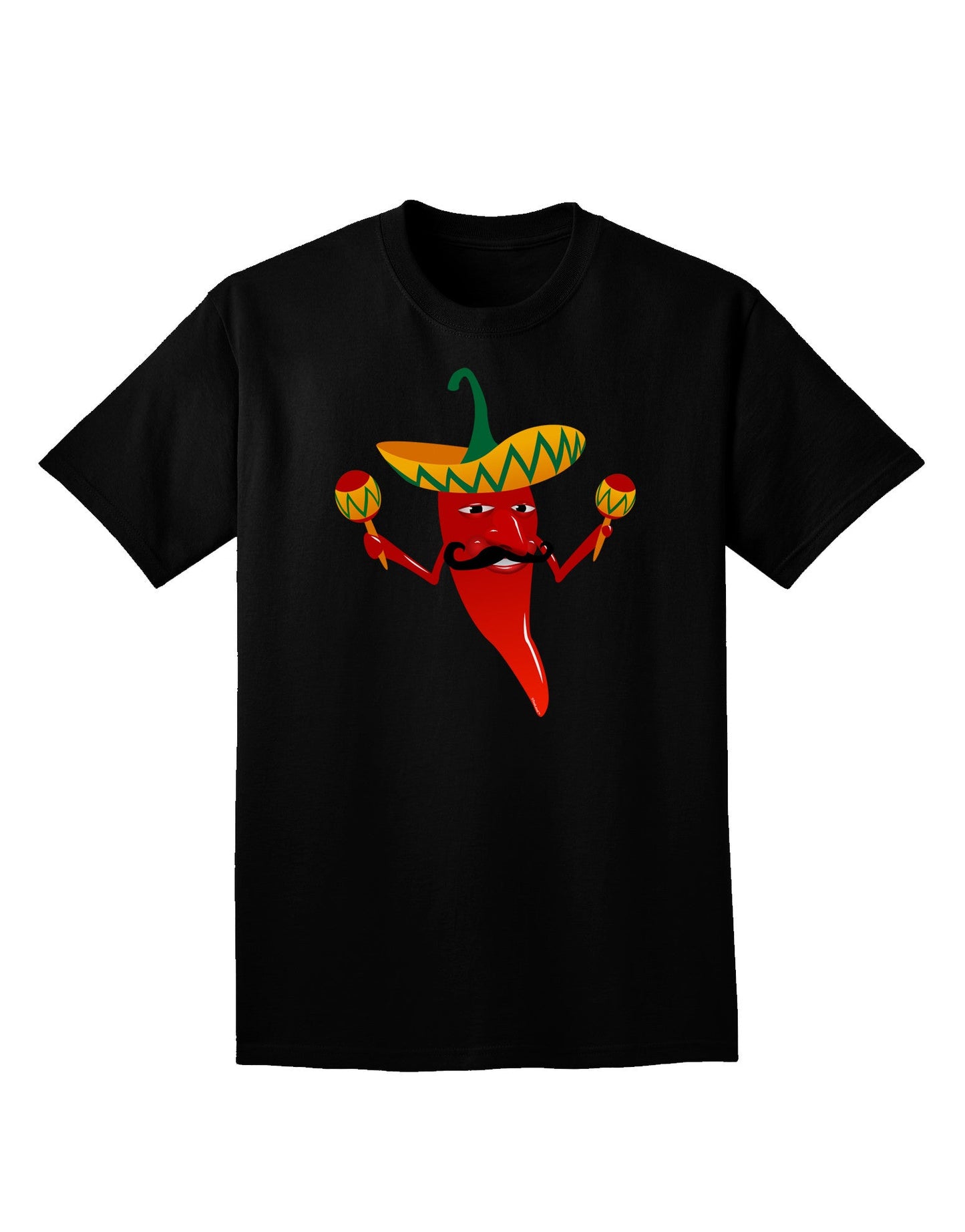 Red Hot Mexican Chili Pepper Adult Dark V-Neck T-Shirt-Mens V-Neck T-Shirt-TooLoud-Black-Small-Davson Sales