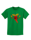 Red Hot Mexican Chili Pepper Childrens Dark T-Shirt-Childrens T-Shirt-TooLoud-Kelly-Green-X-Small-Davson Sales