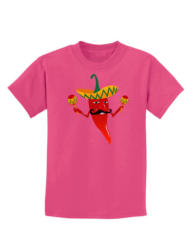 Red Hot Mexican Chili Pepper Childrens Dark T-Shirt-Childrens T-Shirt-TooLoud-Sangria-X-Small-Davson Sales