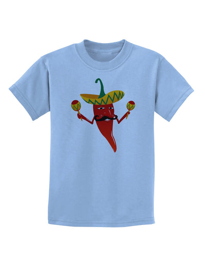 Red Hot Mexican Chili Pepper Childrens T-Shirt-Childrens T-Shirt-TooLoud-Light-Blue-X-Small-Davson Sales