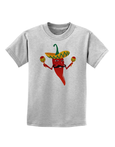 Red Hot Mexican Chili Pepper Childrens T-Shirt-Childrens T-Shirt-TooLoud-AshGray-X-Small-Davson Sales