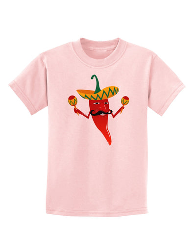 Red Hot Mexican Chili Pepper Childrens T-Shirt-Childrens T-Shirt-TooLoud-PalePink-X-Small-Davson Sales