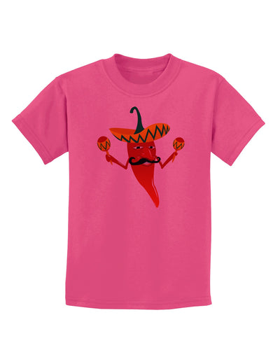 Red Hot Mexican Chili Pepper Childrens T-Shirt-Childrens T-Shirt-TooLoud-Sangria-X-Small-Davson Sales