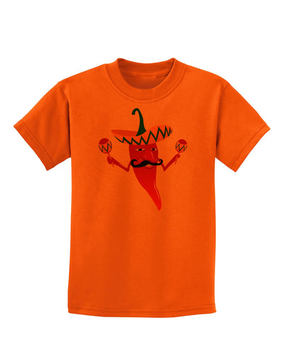 Red Hot Mexican Chili Pepper Childrens T-Shirt-Childrens T-Shirt-TooLoud-Orange-X-Small-Davson Sales