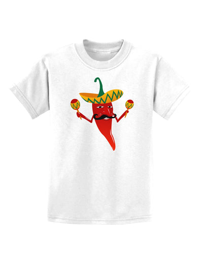 Red Hot Mexican Chili Pepper Childrens T-Shirt-Childrens T-Shirt-TooLoud-White-X-Small-Davson Sales