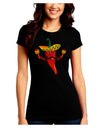 Red Hot Mexican Chili Pepper Juniors Crew Dark T-Shirt-T-Shirts Juniors Tops-TooLoud-Black-Juniors Fitted Small-Davson Sales