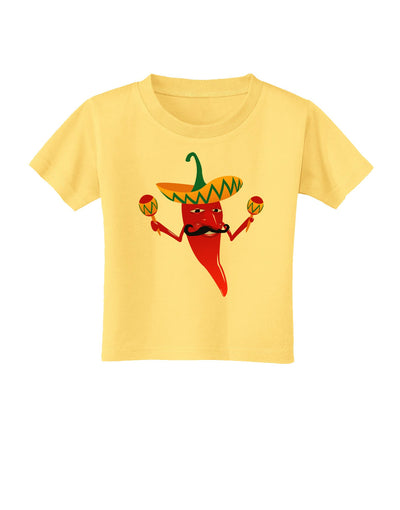 Red Hot Mexican Chili Pepper Toddler T-Shirt-Toddler T-Shirt-TooLoud-Daffodil-Yellow-2T-Davson Sales