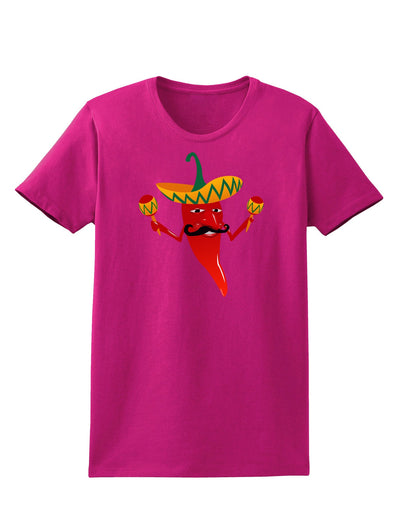 Red Hot Mexican Chili Pepper Womens Dark T-Shirt-TooLoud-Hot-Pink-Small-Davson Sales