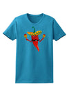 Red Hot Mexican Chili Pepper Womens Dark T-Shirt-TooLoud-Turquoise-X-Small-Davson Sales