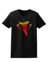 Red Hot Mexican Chili Pepper Womens Dark T-Shirt-TooLoud-Black-X-Small-Davson Sales