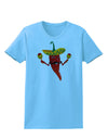 Red Hot Mexican Chili Pepper Womens T-Shirt-Womens T-Shirt-TooLoud-Aquatic-Blue-X-Small-Davson Sales