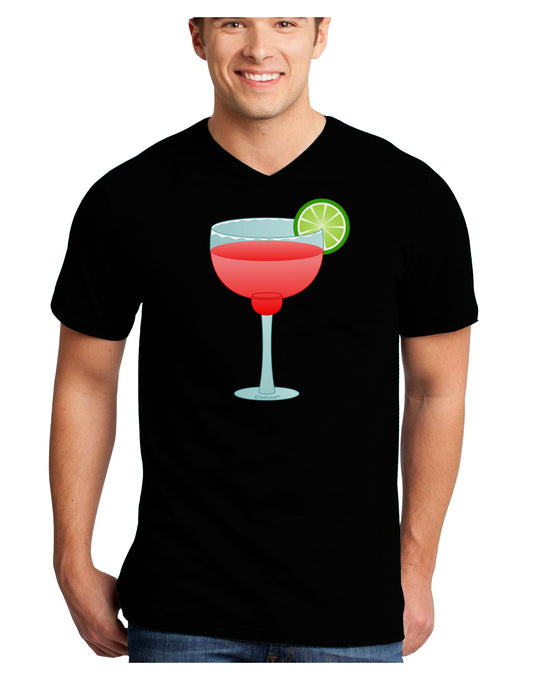 Red Margarita with Lime - Cinco de Mayo Adult Dark V-Neck T-Shirt by TooLoud-Mens V-Neck T-Shirt-TooLoud-Black-Small-Davson Sales