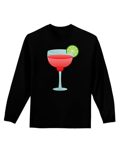 Red Margarita with Lime - Cinco de Mayo Adult Long Sleeve Dark T-Shirt by TooLoud-TooLoud-Black-Small-Davson Sales