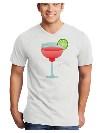 Red Margarita with Lime - Cinco de Mayo Adult V-Neck T-shirt by TooLoud-Mens V-Neck T-Shirt-TooLoud-White-Small-Davson Sales