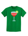 Red Margarita with Lime - Cinco de Mayo Childrens Dark T-Shirt by TooLoud-Childrens T-Shirt-TooLoud-Kelly-Green-X-Small-Davson Sales