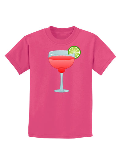 Red Margarita with Lime - Cinco de Mayo Childrens Dark T-Shirt by TooLoud-Childrens T-Shirt-TooLoud-Sangria-X-Small-Davson Sales