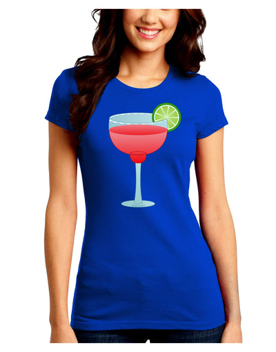 Red Margarita with Lime - Cinco de Mayo Juniors Crew Dark T-Shirt by TooLoud-T-Shirts Juniors Tops-TooLoud-Royal-Blue-Juniors Fitted Small-Davson Sales