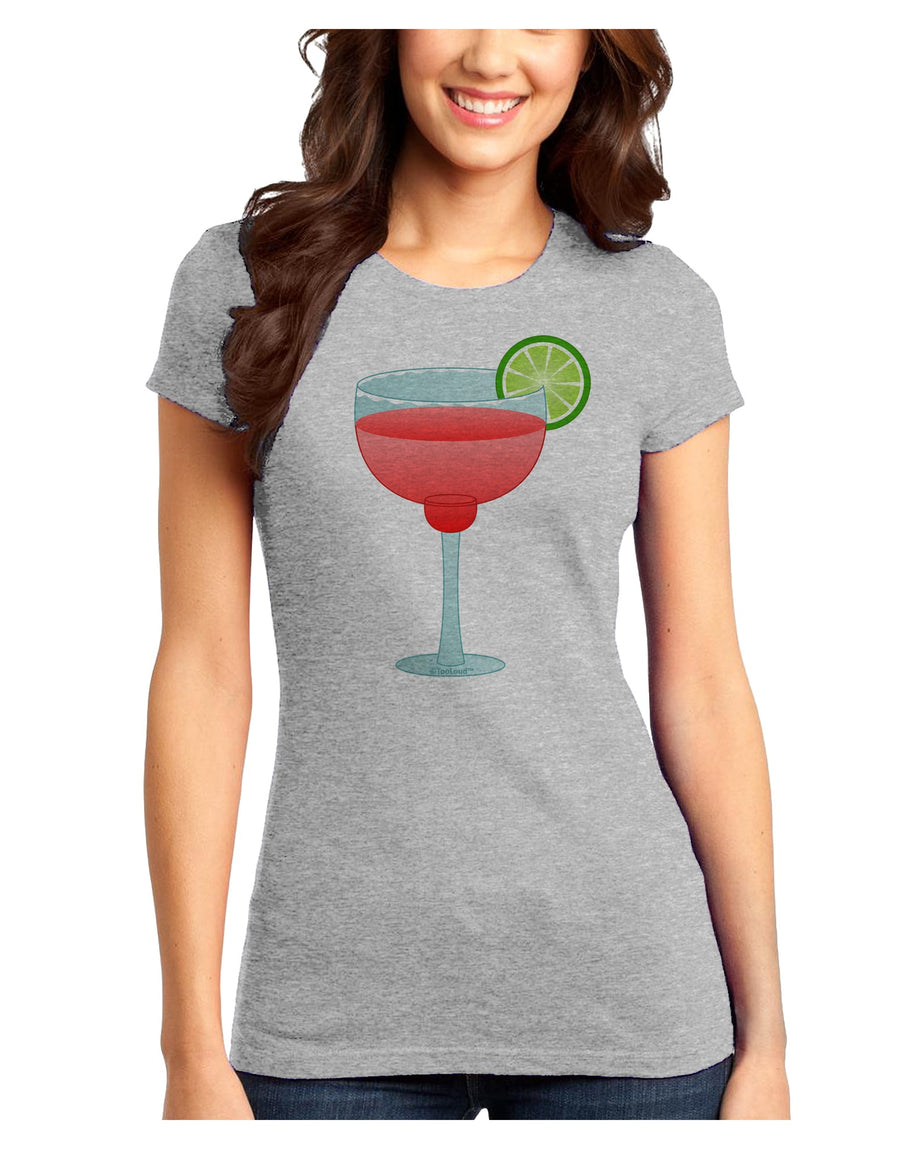 Red Margarita with Lime - Cinco de Mayo Juniors T-Shirt by TooLoud-Womens Juniors T-Shirt-TooLoud-White-Juniors Fitted X-Small-Davson Sales