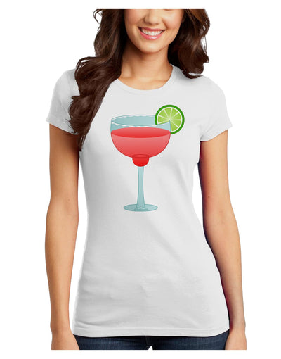 Red Margarita with Lime - Cinco de Mayo Juniors T-Shirt by TooLoud-Womens Juniors T-Shirt-TooLoud-White-Juniors Fitted X-Small-Davson Sales