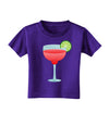 Red Margarita with Lime - Cinco de Mayo Toddler T-Shirt Dark by TooLoud-Toddler T-Shirt-TooLoud-Purple-2T-Davson Sales