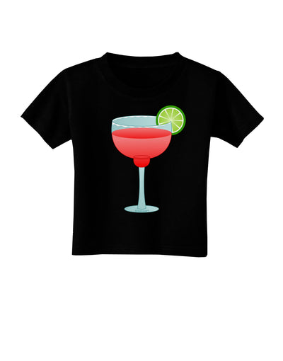 Red Margarita with Lime - Cinco de Mayo Toddler T-Shirt Dark by TooLoud-Toddler T-Shirt-TooLoud-Black-2T-Davson Sales