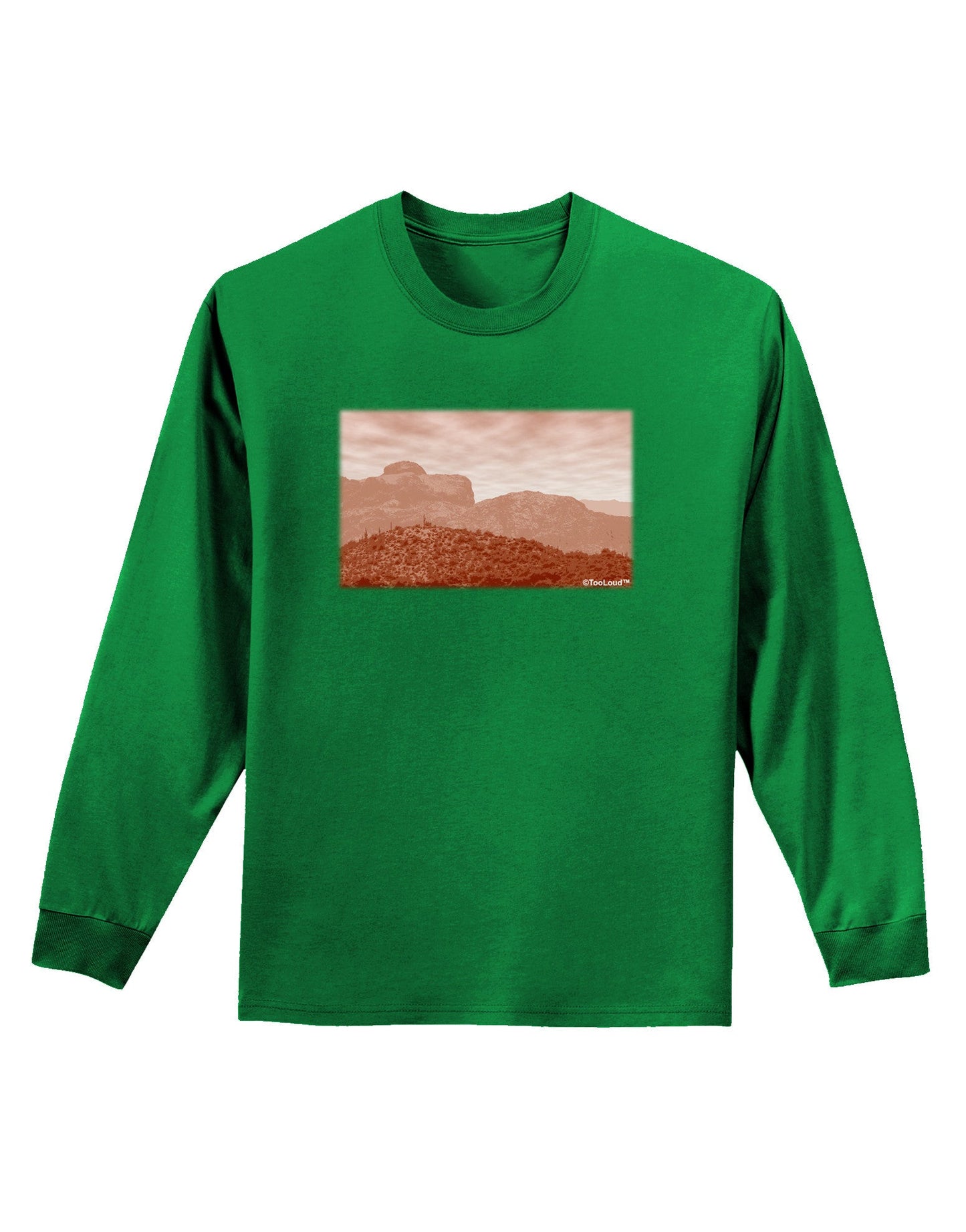 Red Planet Landscape Adult Long Sleeve Dark T-Shirt-TooLoud-Kelly-Green-Small-Davson Sales