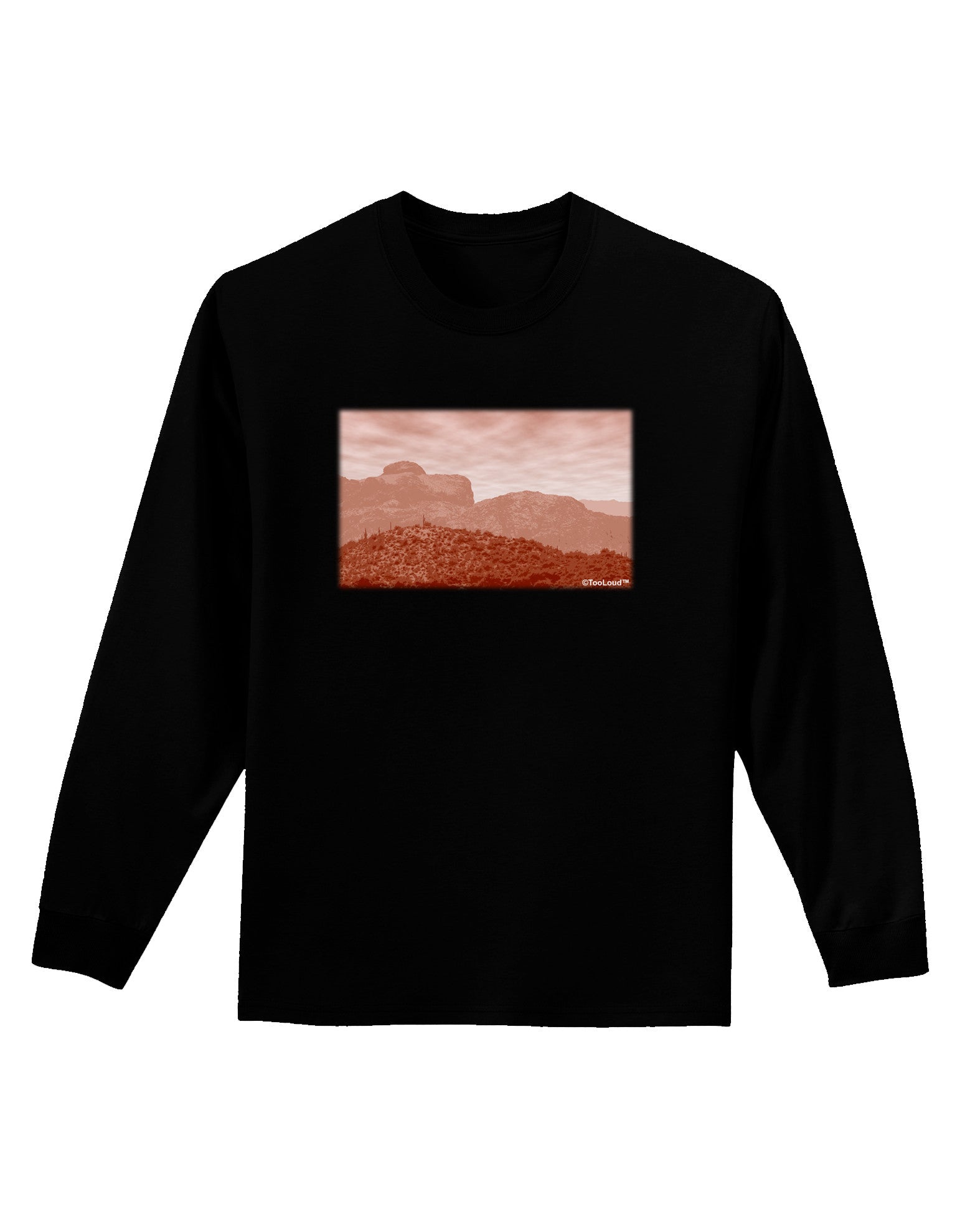 Red Planet Landscape Adult Long Sleeve Dark T-Shirt-TooLoud-Black-Small-Davson Sales