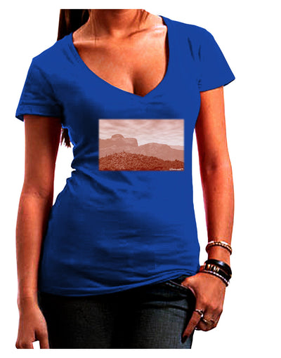 Red Planet Landscape Womens V-Neck Dark T-Shirt-Womens V-Neck T-Shirts-TooLoud-Royal-Blue-Juniors Fitted Small-Davson Sales