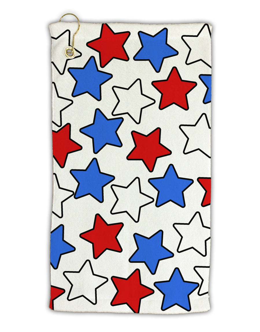Red White And Blue Stars Micro Terry Gromet Golf Towel 16 x 25 inch by TooLoud-Golf Towel-TooLoud-White-Davson Sales