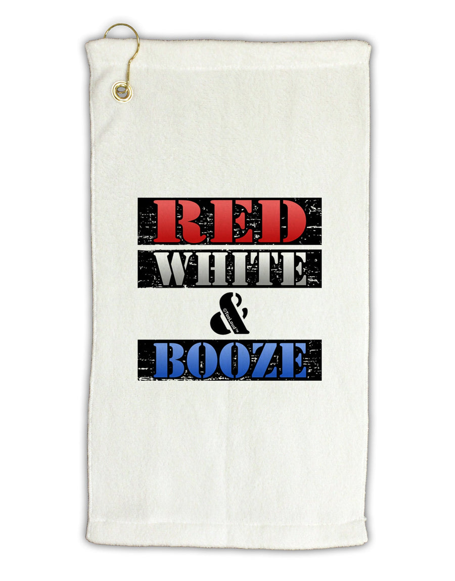 Red White & Booze Micro Terry Gromet Golf Towel 16 x 25 inch-Golf Towel-TooLoud-White-Davson Sales