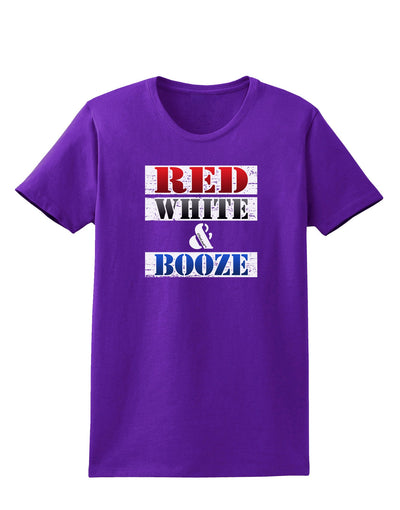 Red White & Booze Womens Dark T-Shirt-TooLoud-Purple-X-Small-Davson Sales