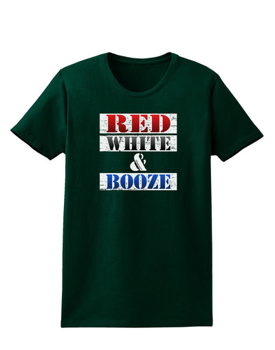 Red White & Booze Womens Dark T-Shirt-TooLoud-Forest-Green-Small-Davson Sales