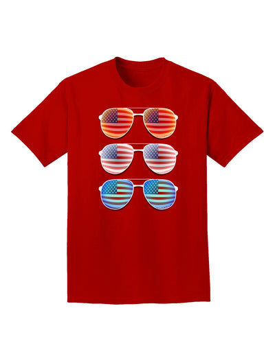 Red White and Blue USA Flag Aviators Adult Dark T-Shirt-Mens T-Shirt-TooLoud-Red-Small-Davson Sales