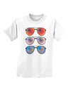 Red White and Blue USA Flag Aviators Childrens T-Shirt-Childrens T-Shirt-TooLoud-White-X-Small-Davson Sales