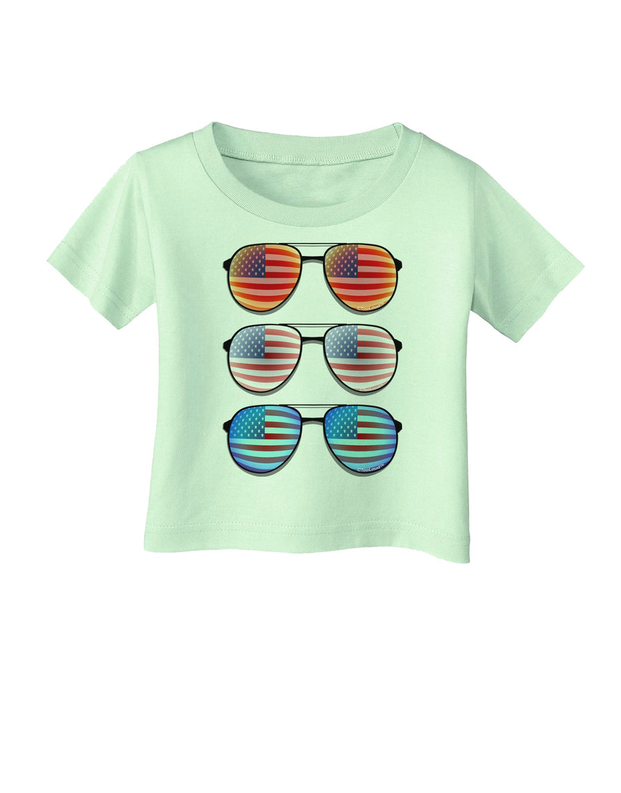 Red White and Blue USA Flag Aviators Infant T-Shirt-Infant T-Shirt-TooLoud-White-06-Months-Davson Sales