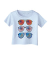 Red White and Blue USA Flag Aviators Infant T-Shirt-Infant T-Shirt-TooLoud-Light-Blue-06-Months-Davson Sales